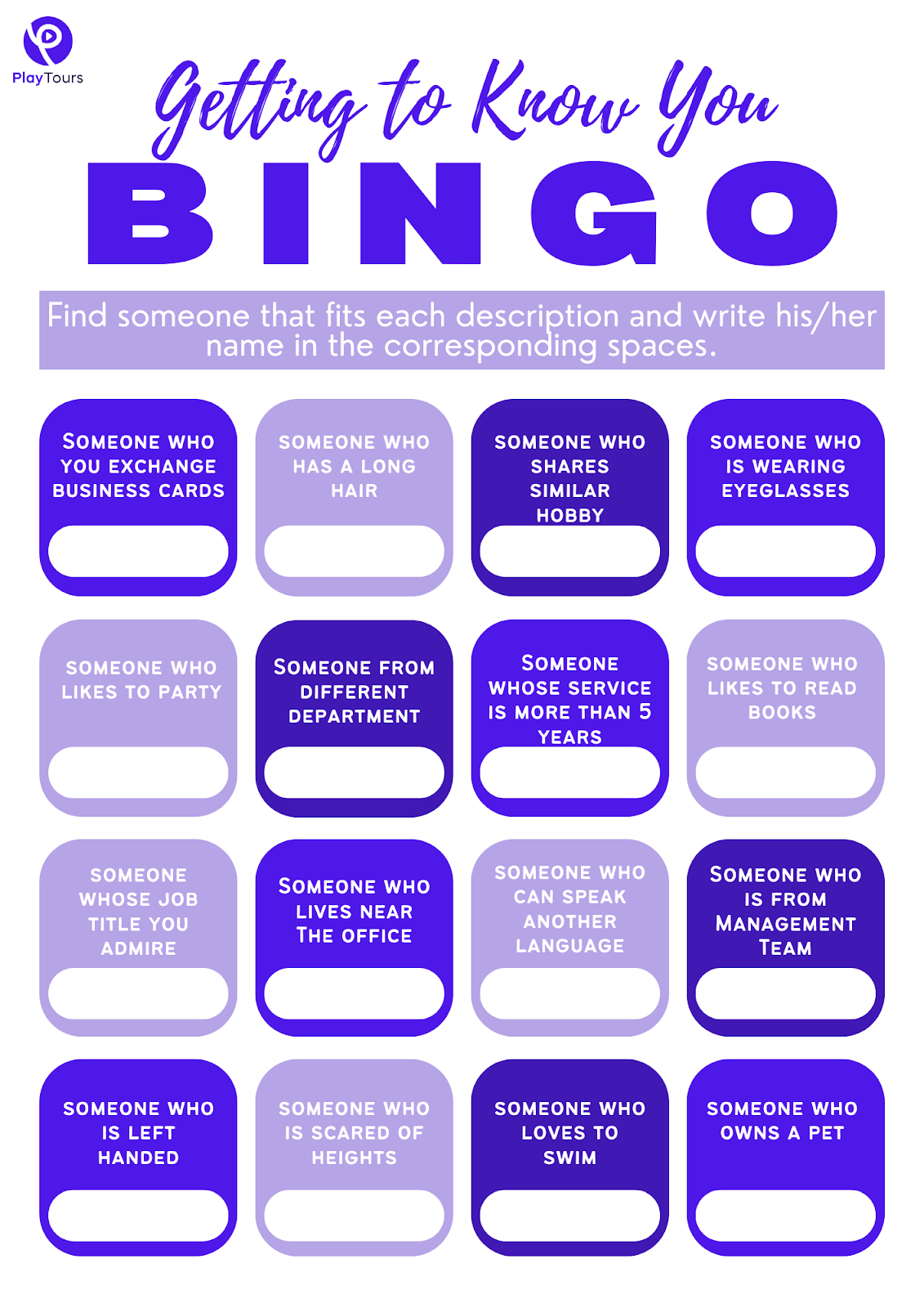 printable party games template