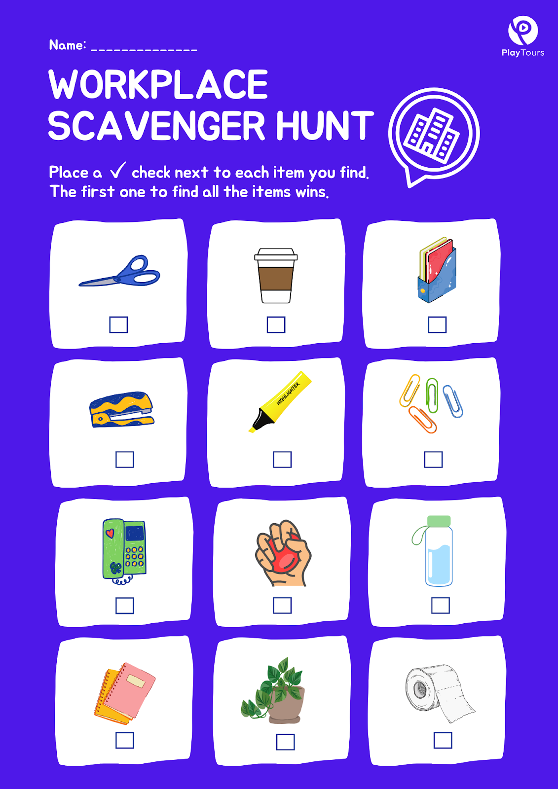 office scavenger hunt pdf template