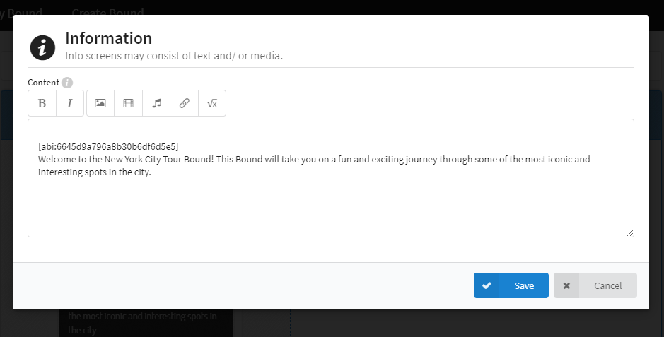 image of how to create bound in actionbound