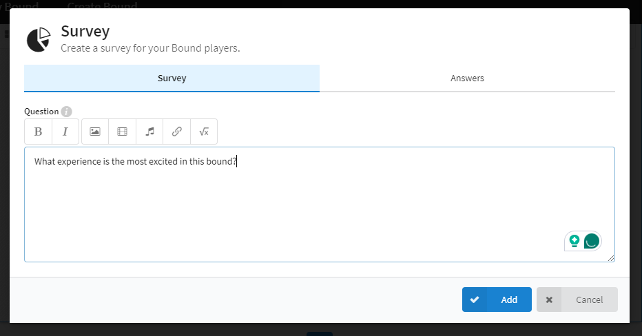 image of how to use survey in actionbound
