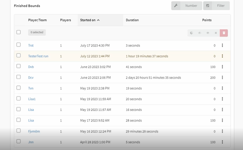 how to monitor result in actionbound