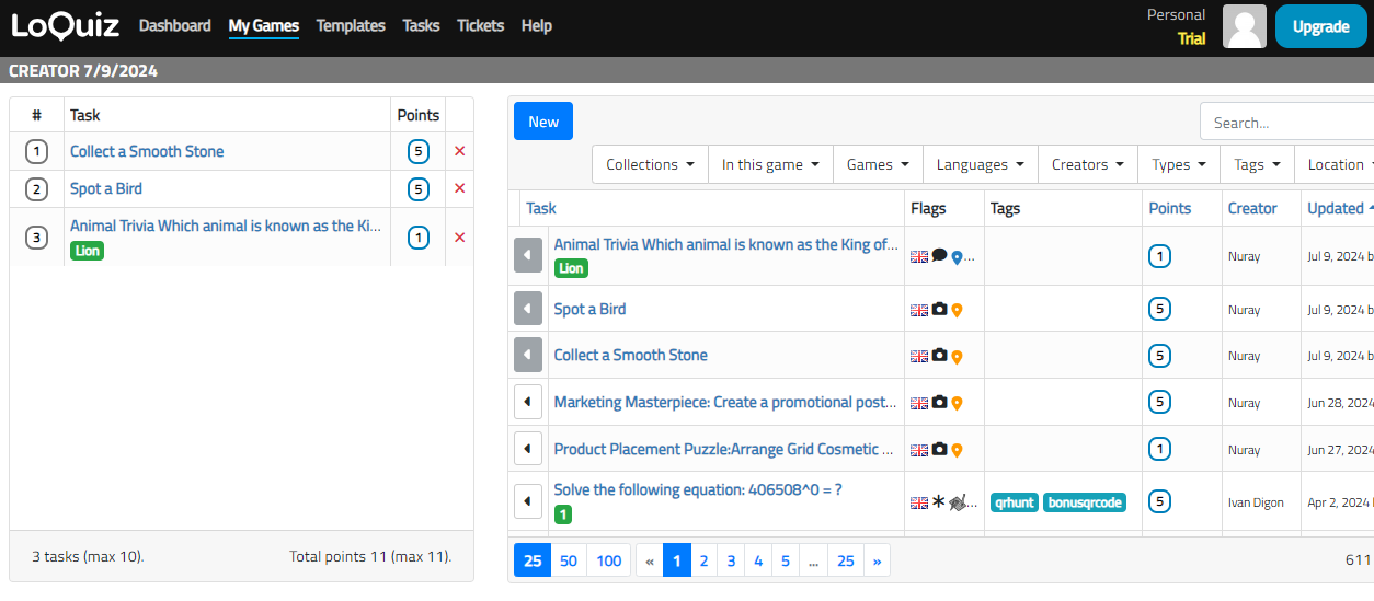 image of how to use loquiz game creator