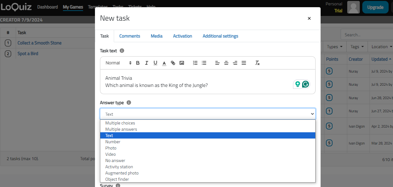 image of how to use loquiz