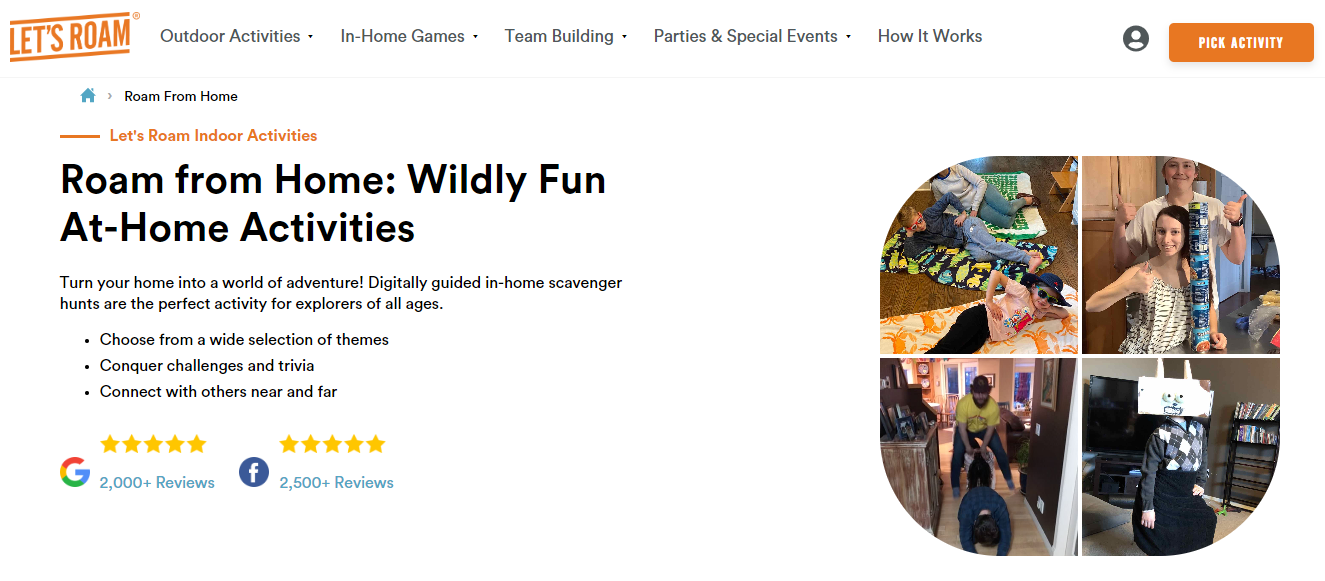 image of let's roam page