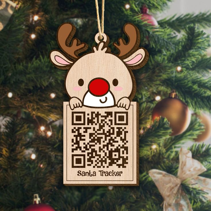 A Christmas Ornament with QR Code on it