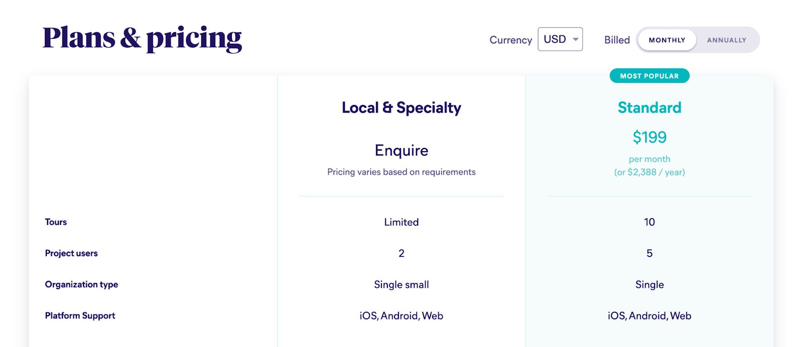 STQRY's pricing plans