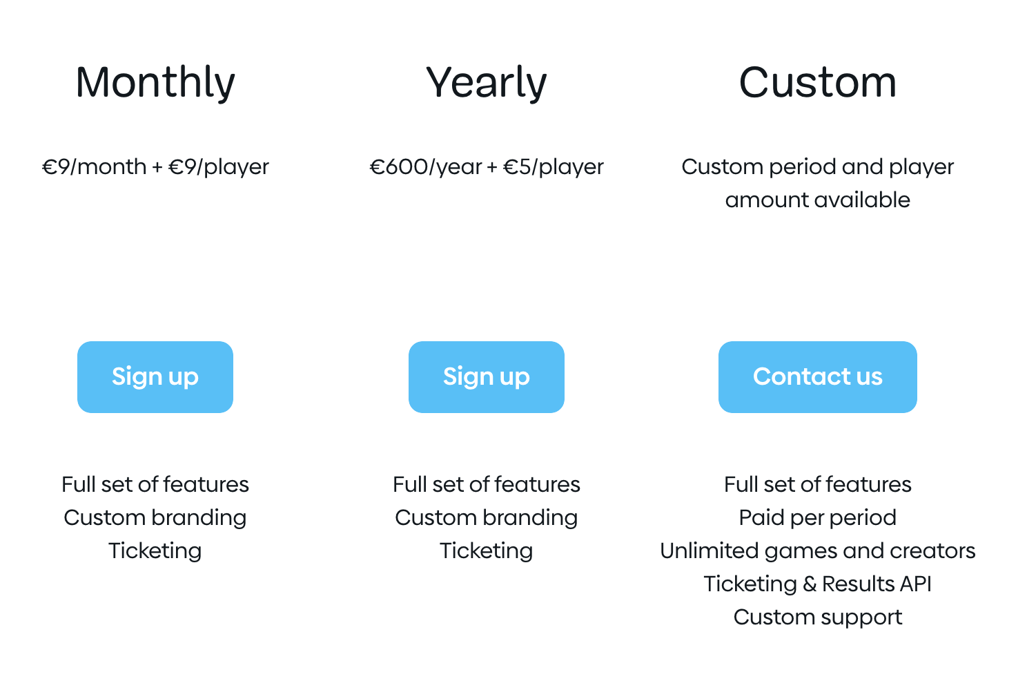 Loquiz pricing plans