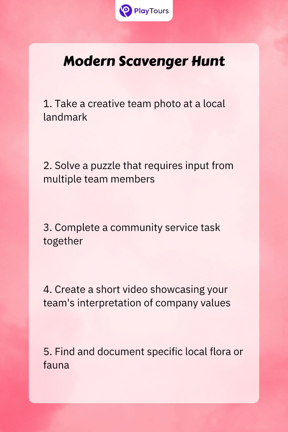 modern scavenger hunt task template
