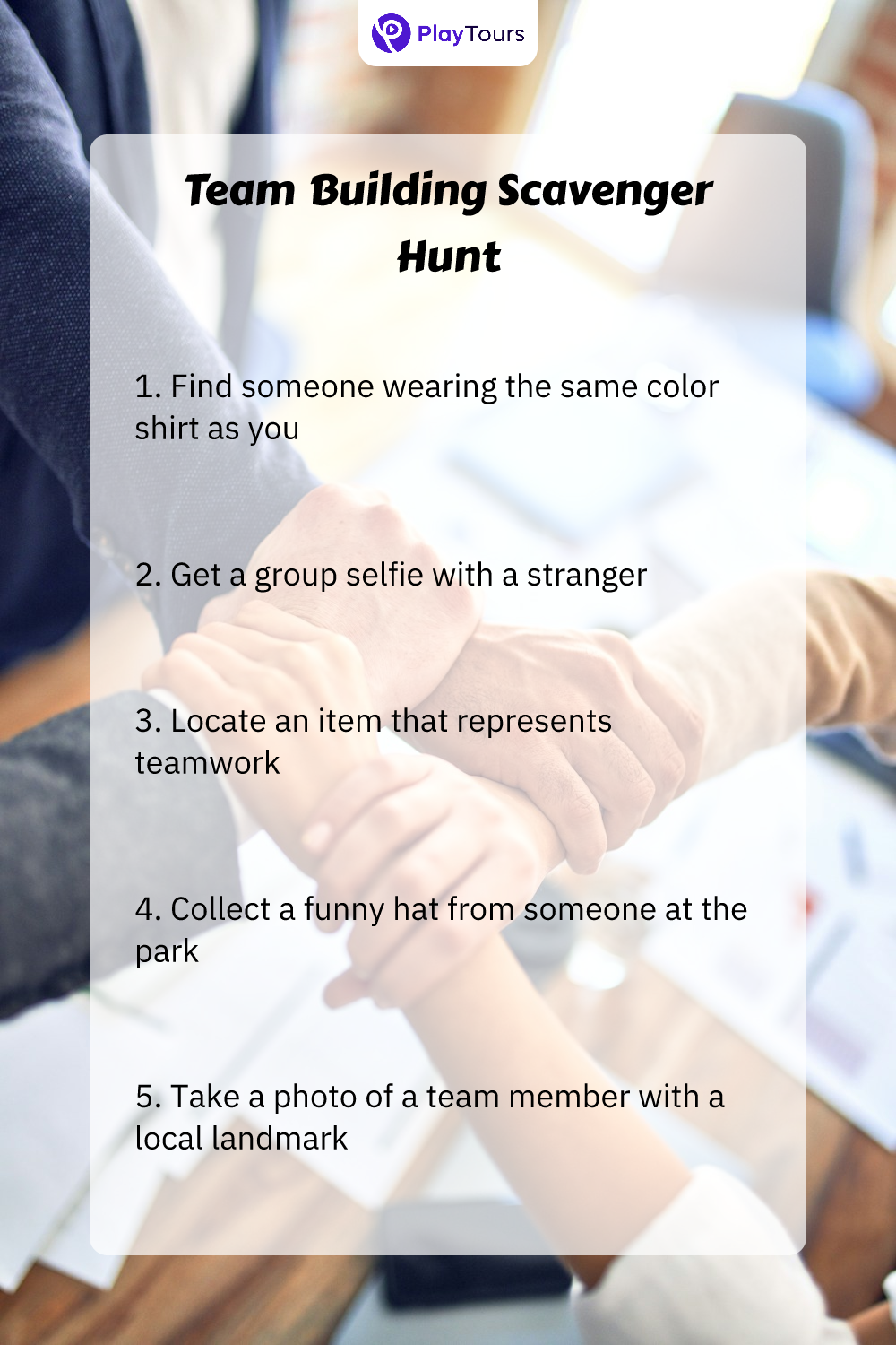 team building scavenger hunt task template