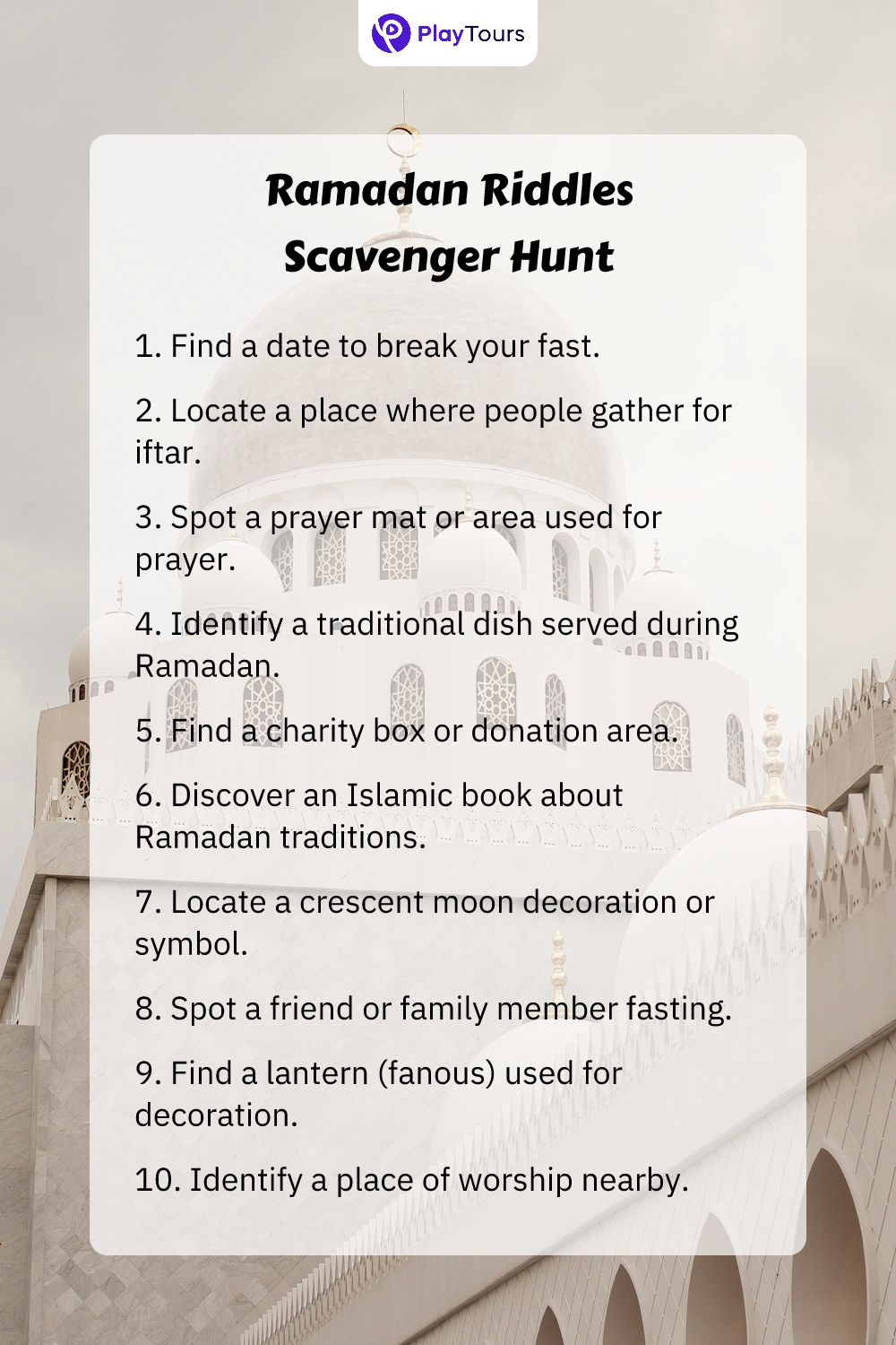 ramadan riddles scavenger hunt task template