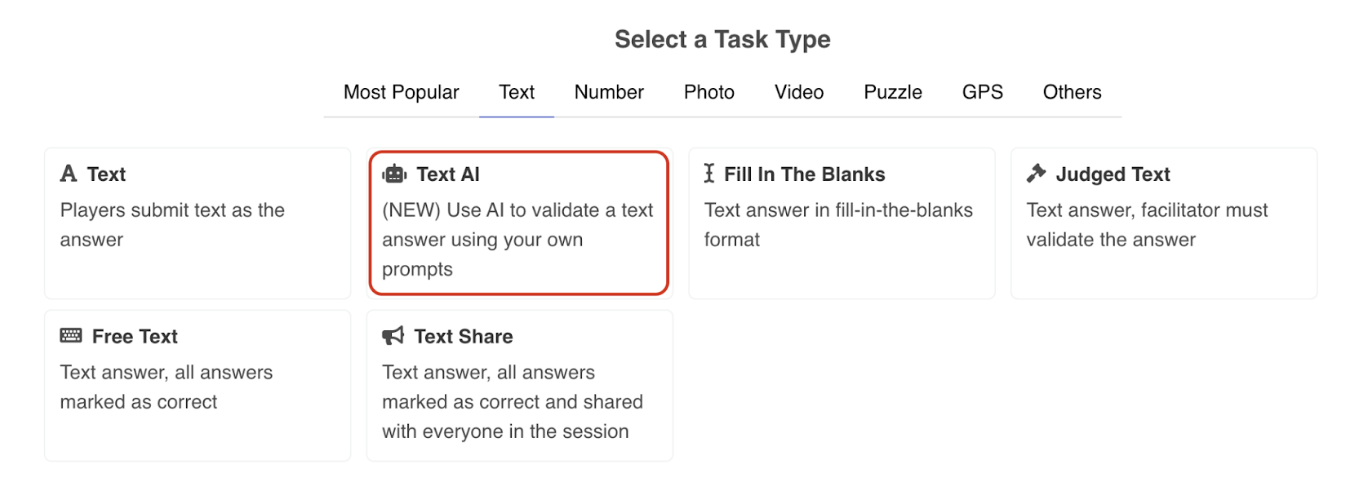 text Ai ask type feature