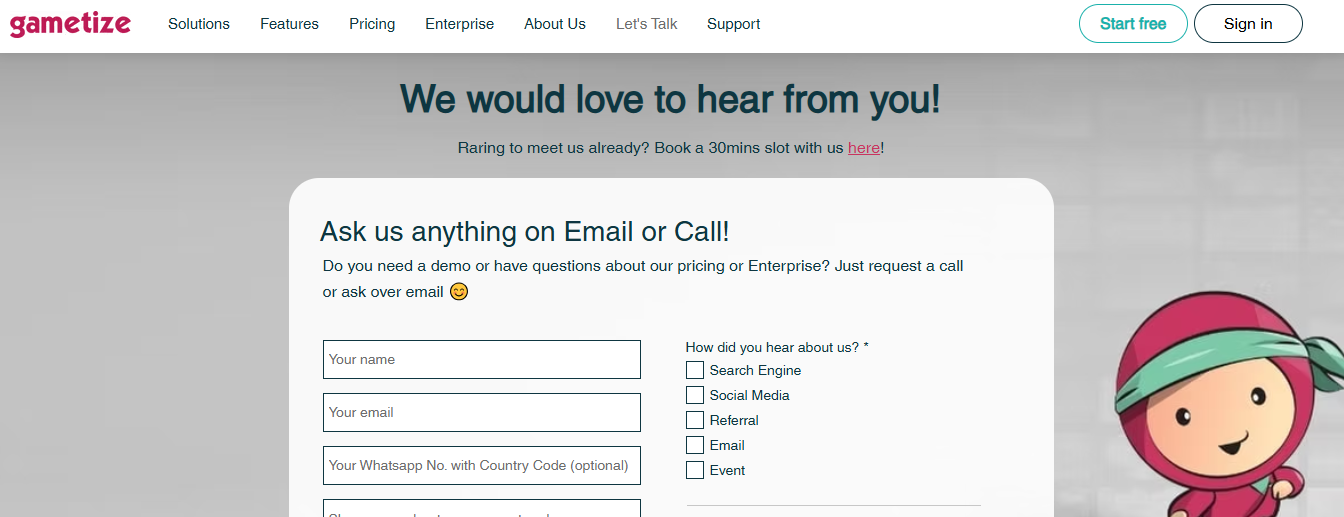 Gametize’s gamification platform for enterprise employee and customer engagement.