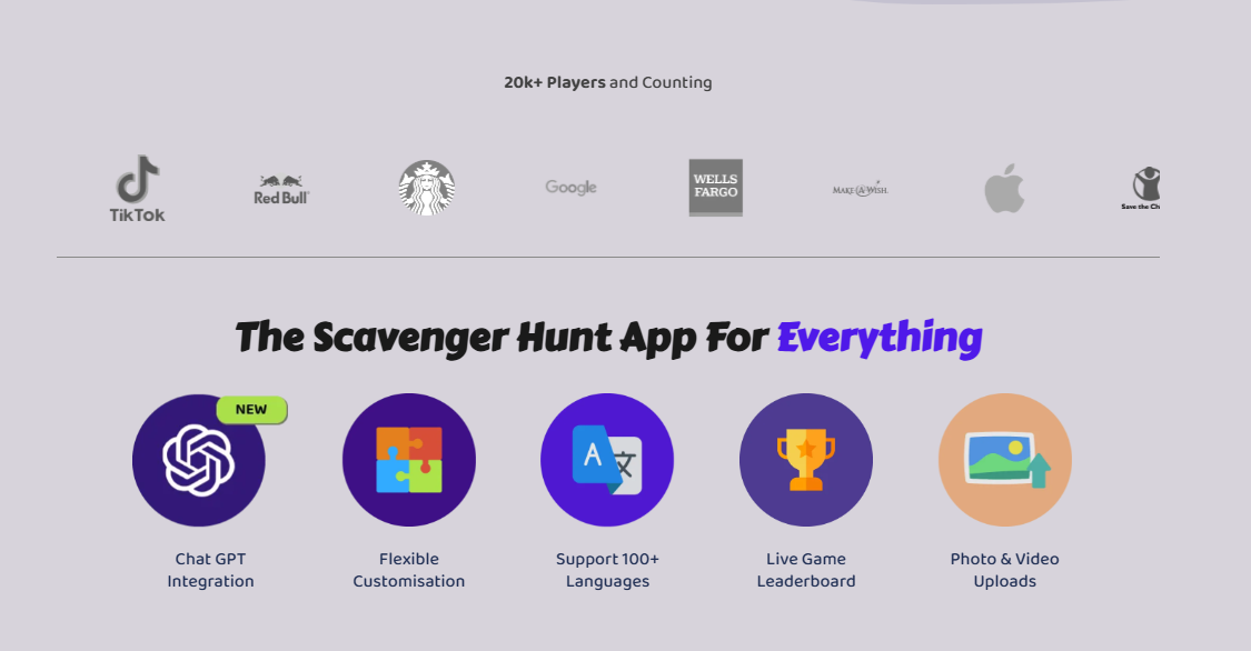 PlayTours scavenger hunt app used for corporate team building and event engagement.
