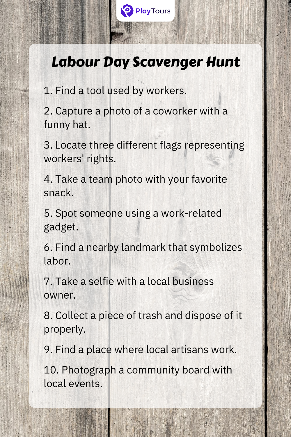 Labour day scavenger hunt template