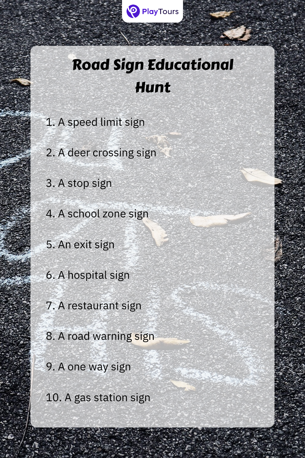 road trip scavenger hunt ideas card