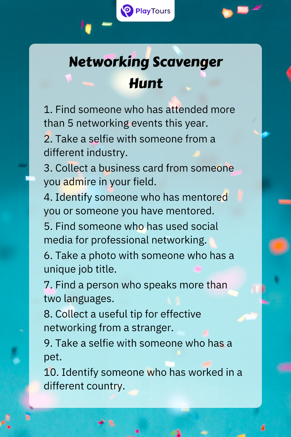 networking scavenger hunt task template