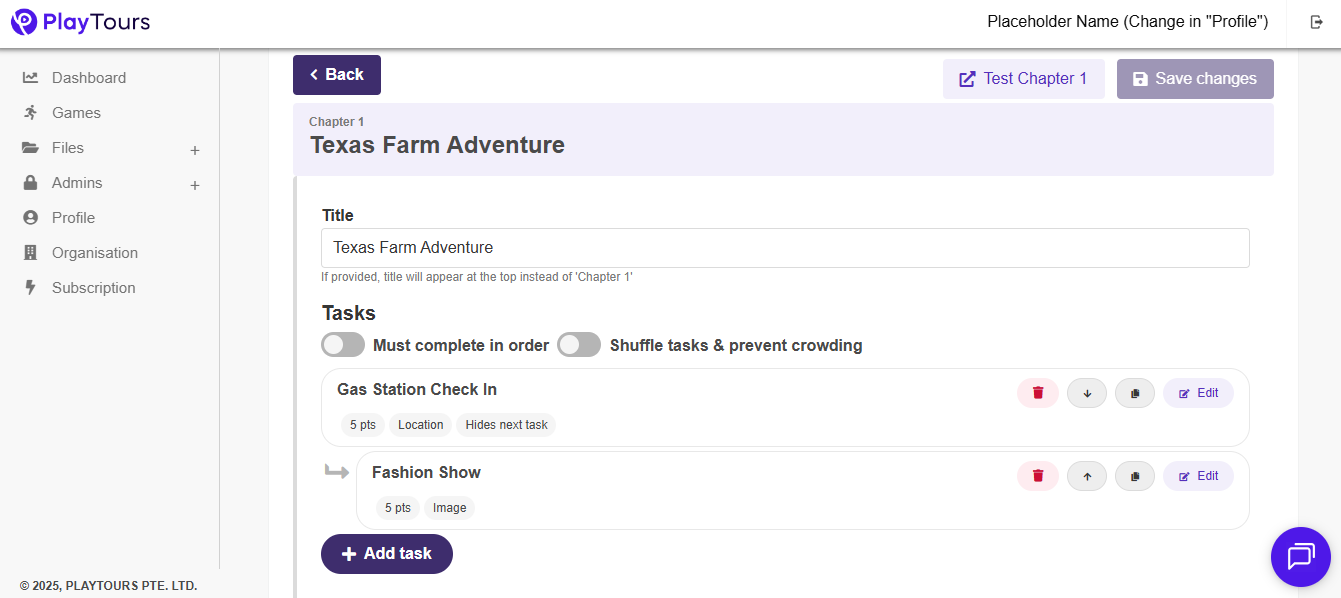 GPS-based scavenger hunt app
