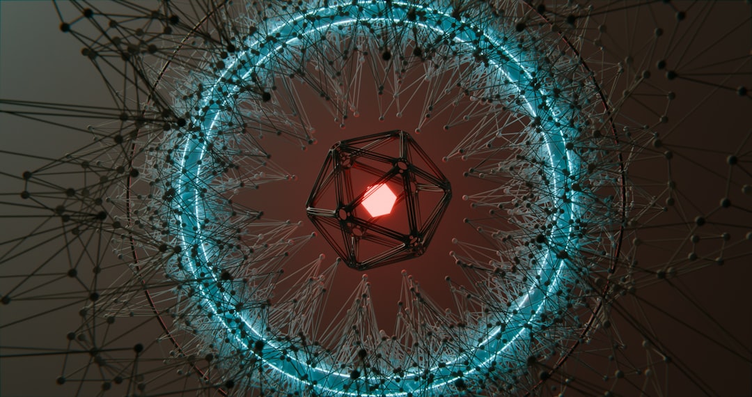 Abstract geometric shape representing AI neural networks and data visualization