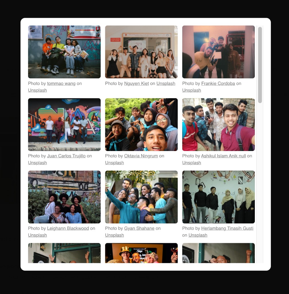 PlayTours automatically searching Unsplash for relevant free-to-use photographs for tasks